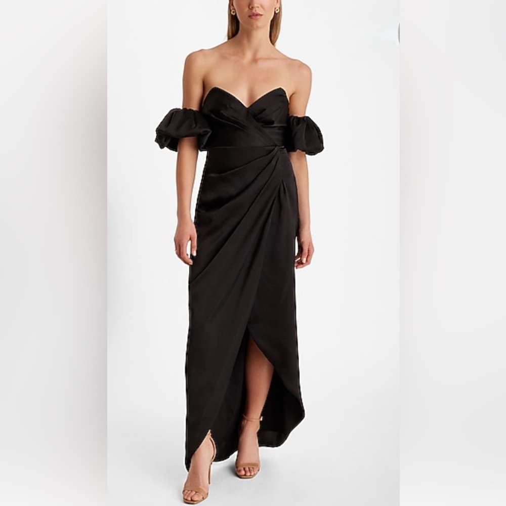 Express Black Off-Shoulder Maxi Dress